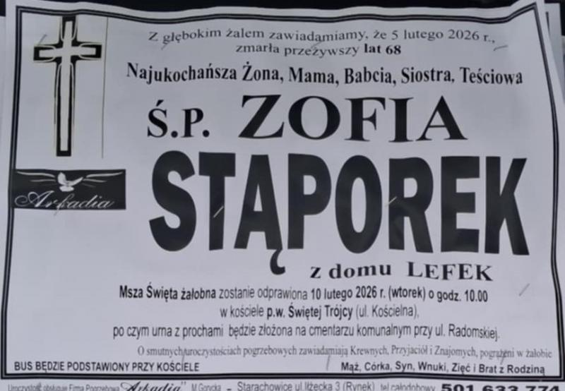 Zofia  Stąporek z d. Lefek