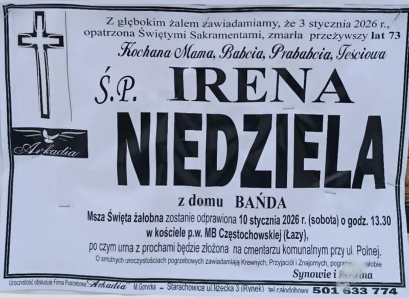 Irena  Niedziela z d. Bańda