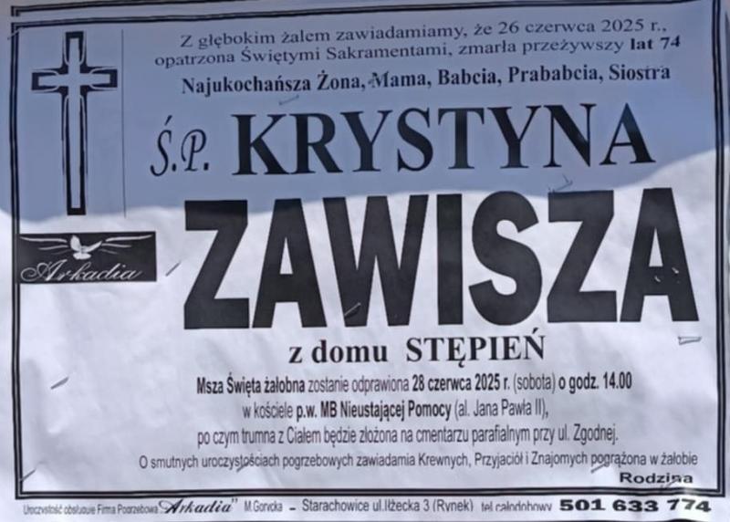 Krystyna  Zawisza z d. Stępień