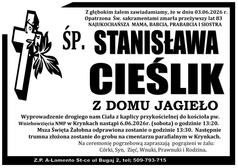 Stanisława  Cieślik z d. Jagieło