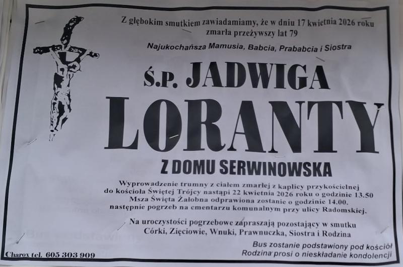 Jadwiga  Loranty z d. Serwinowska