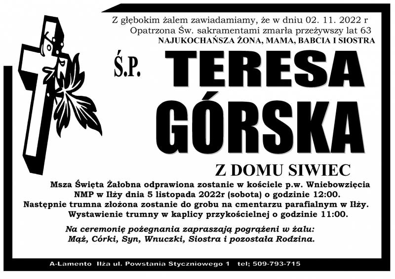 Teresa  Górska z d. Siwiec