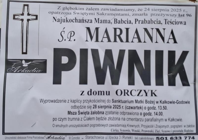Marianna  Piwnik z d. Orczyk