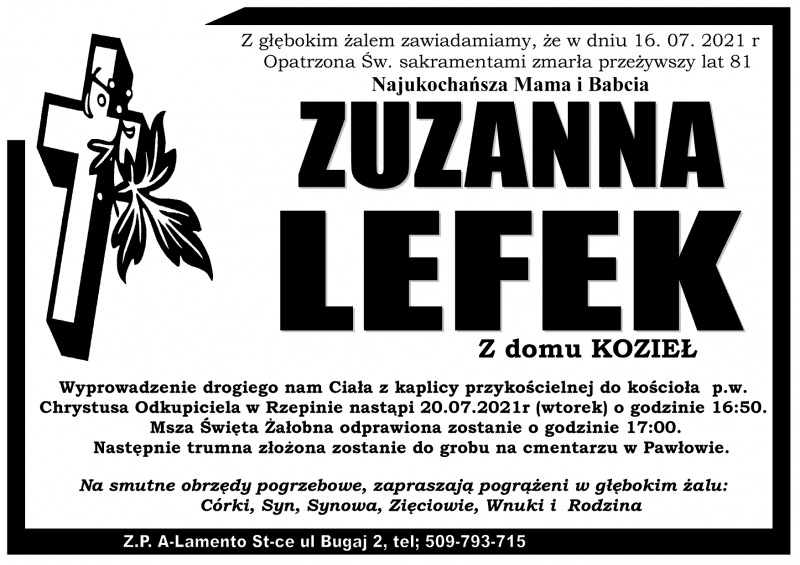Zuzanna  Lefek z d. Kozieł