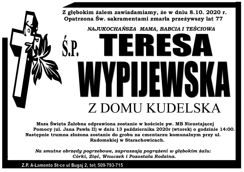 Teresa Wypijewska z domu Kudelska