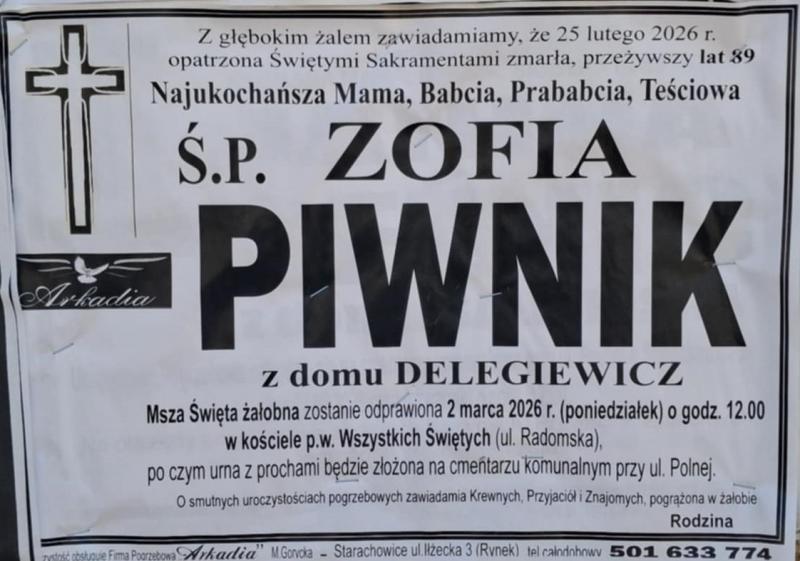 Zofia  Piwnik z d. Delegiewicz