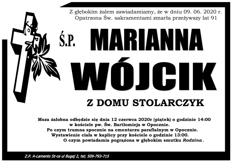 Marianna Wójcik zd Stolarczyk