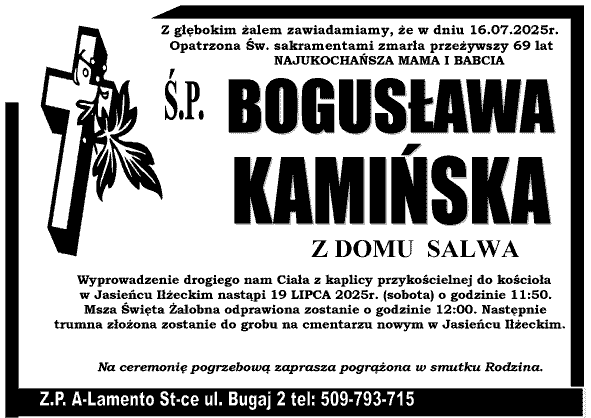 Bogusława  Kamińska z d. Salwa