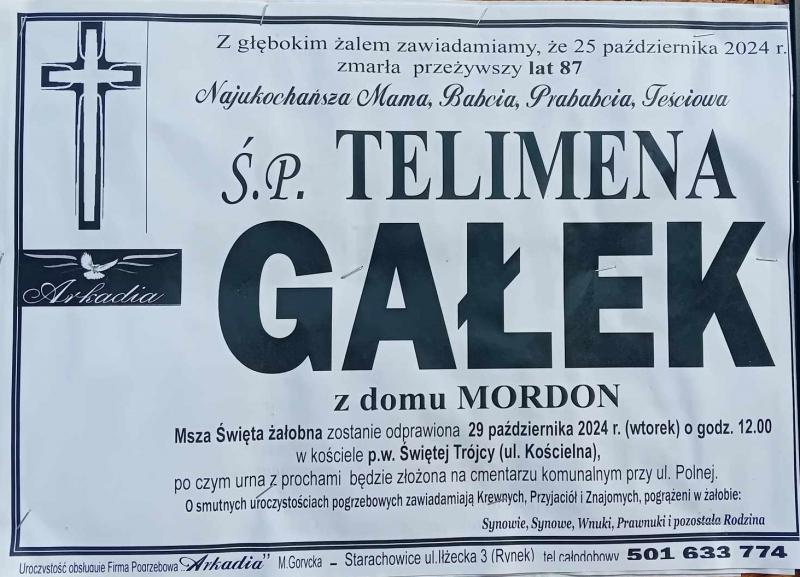 Telimena  Gałek z d. Mordon