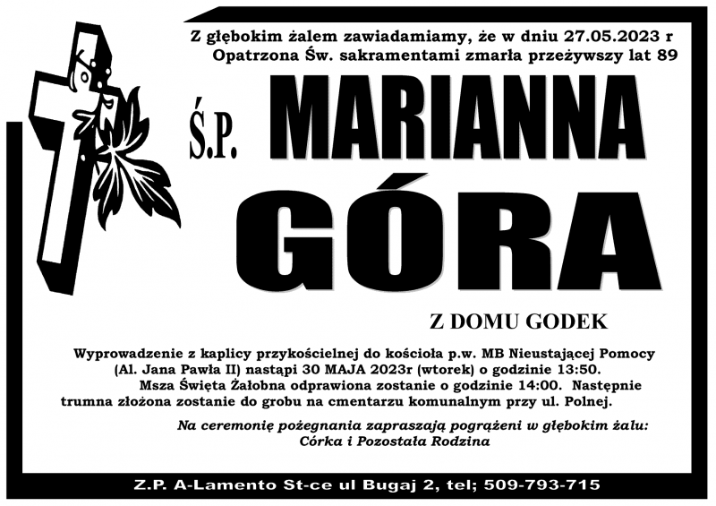 Marianna  Góra z d. Godek