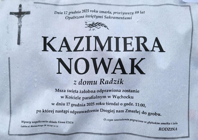 Kazimiera  Nowak z d. Radzik