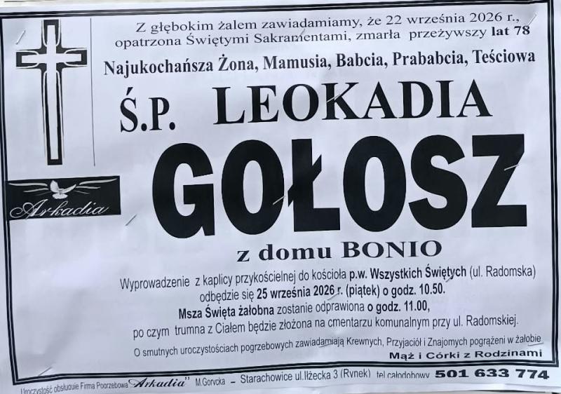 Leokadia  Gołosz z d. Bonio