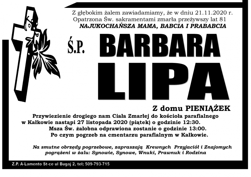 Barbara Lipa z domu Pieniążek