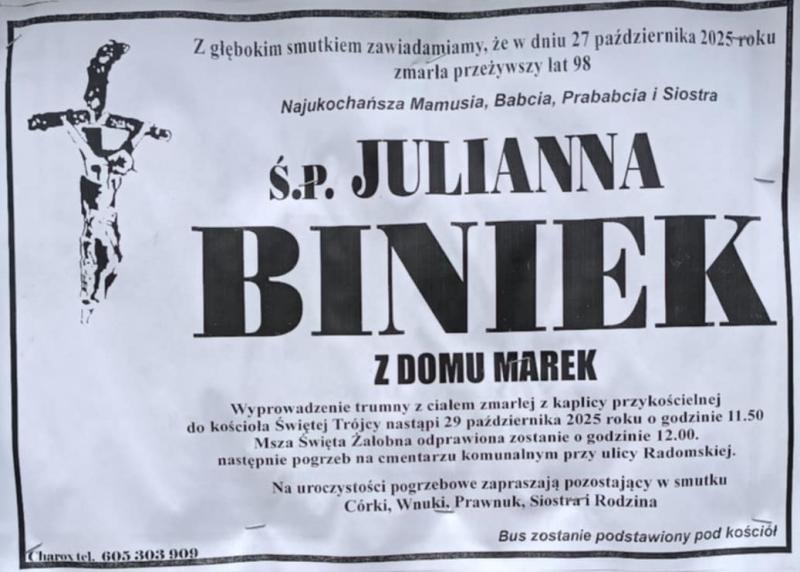 Julianna  Biniek z d. Marek