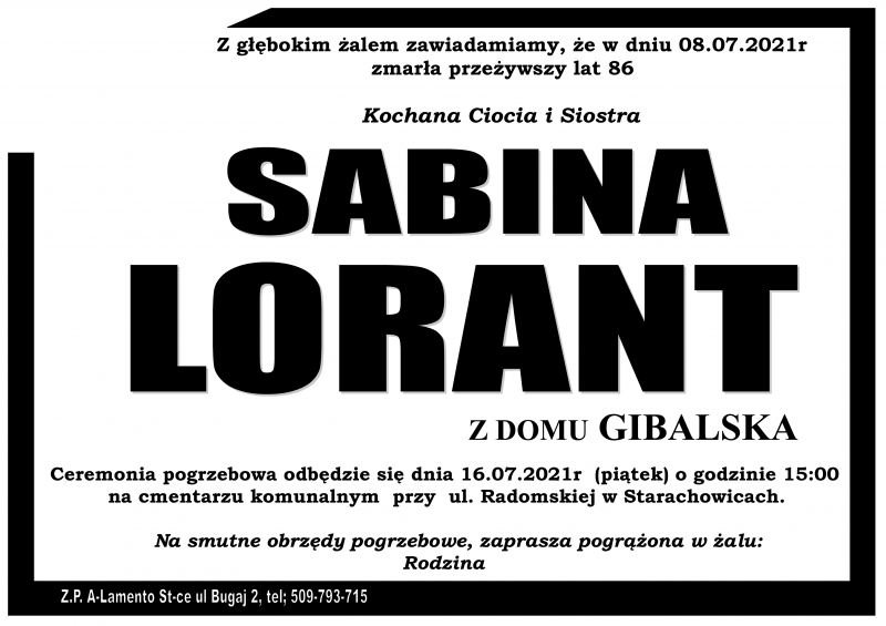 Sabina Lorant z d. Gibalska