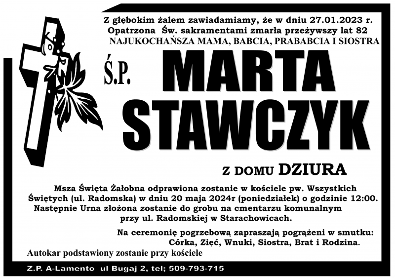 Marta  Stawczyk z d. Dziura
