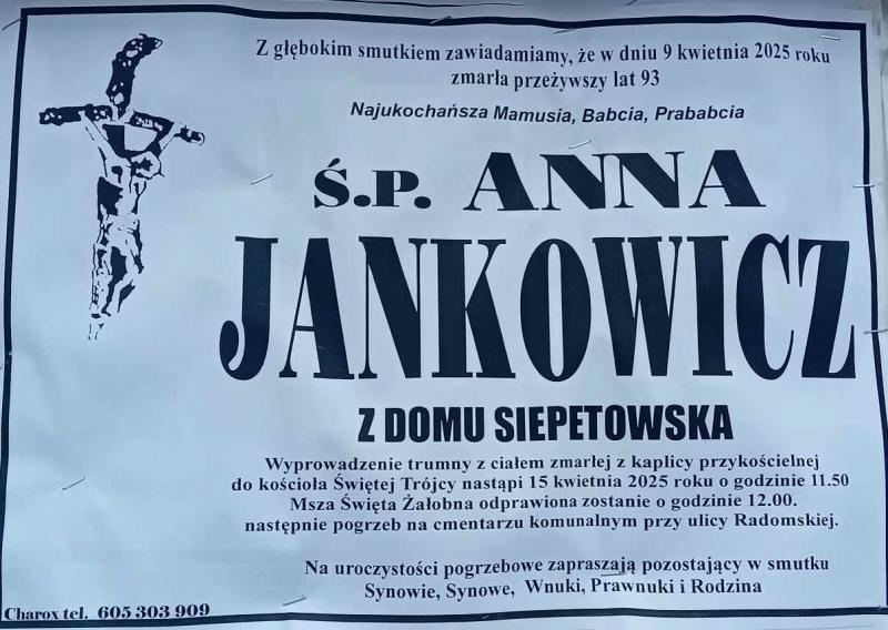 Anna  Jankowicz z d. Siepetowska
