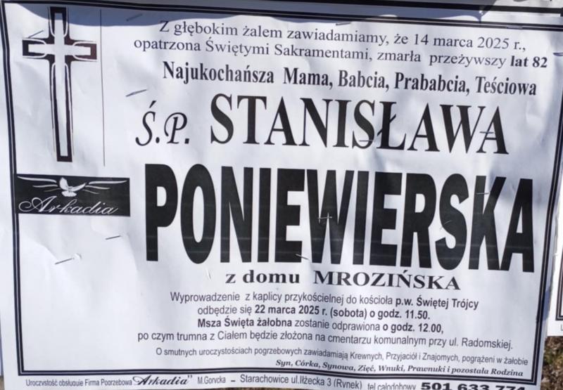 Stanisława  Poniewierska z d. Mrozińska