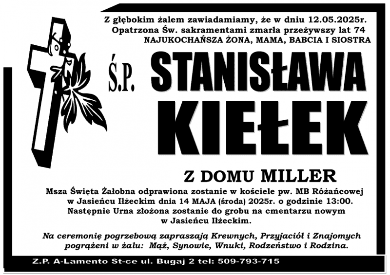 Stanisława  Kiełek z d. Miller