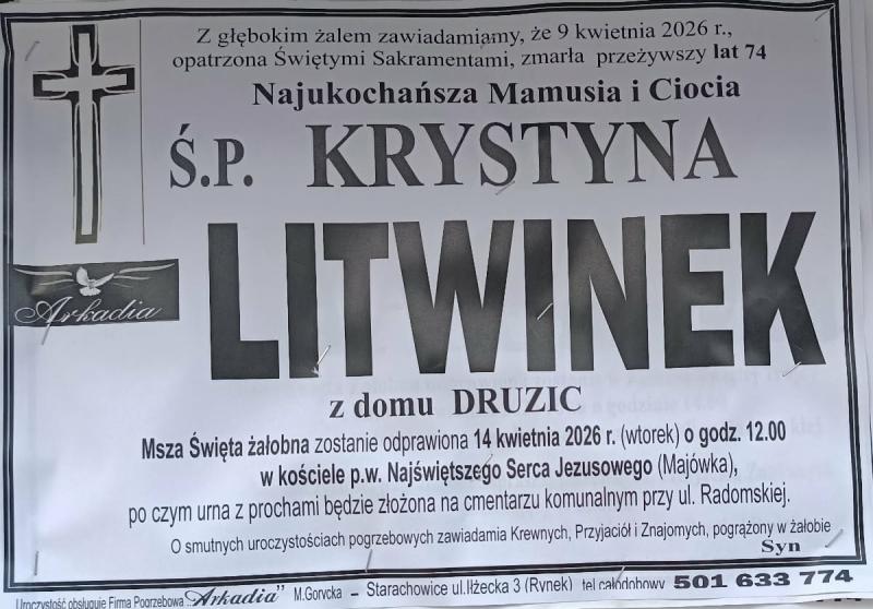 Krystyna  Litwinek z d. Druzic