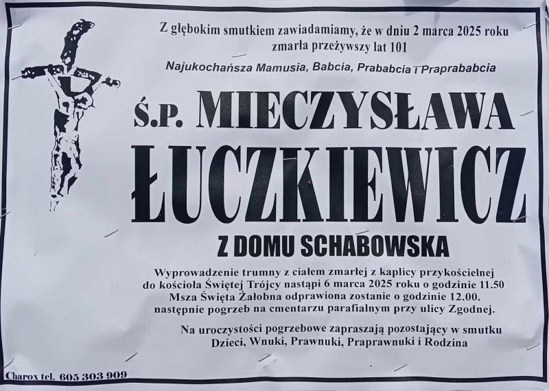 Mieczysława Łuczkiewicz z d. Schabowska