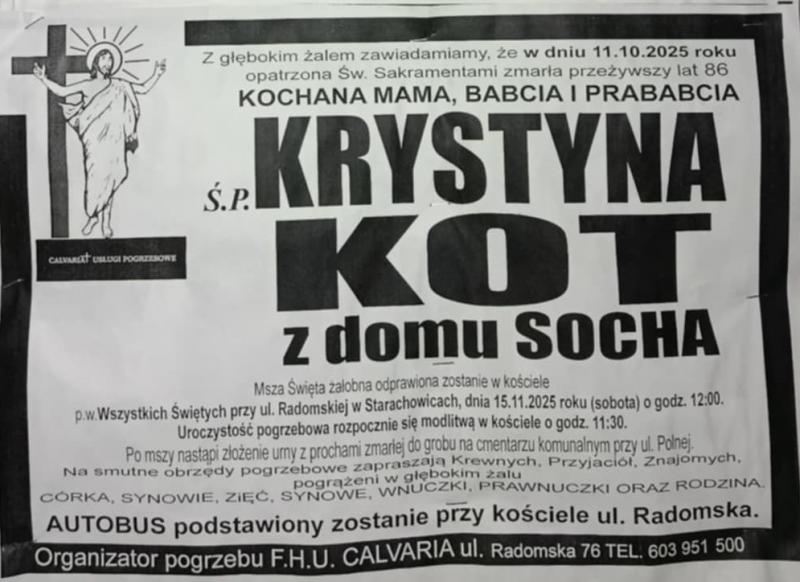 Krystyna  Kot z d. Socha