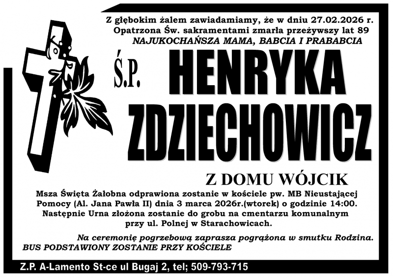 Henryka  Zdziechowicz z d. Wójcik