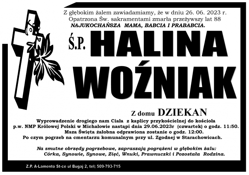 Halina  Woźniak z d. Dziekan