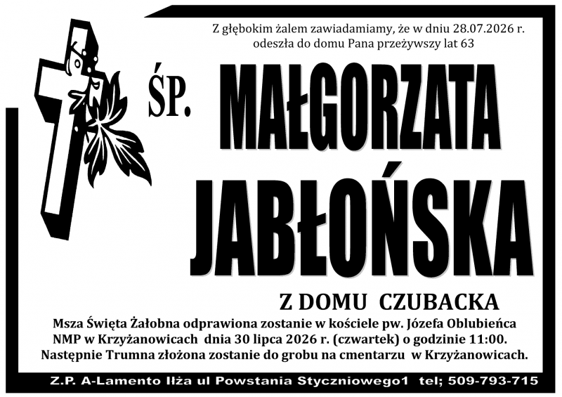Małgorzata  Jabłońska z d. Czubacka