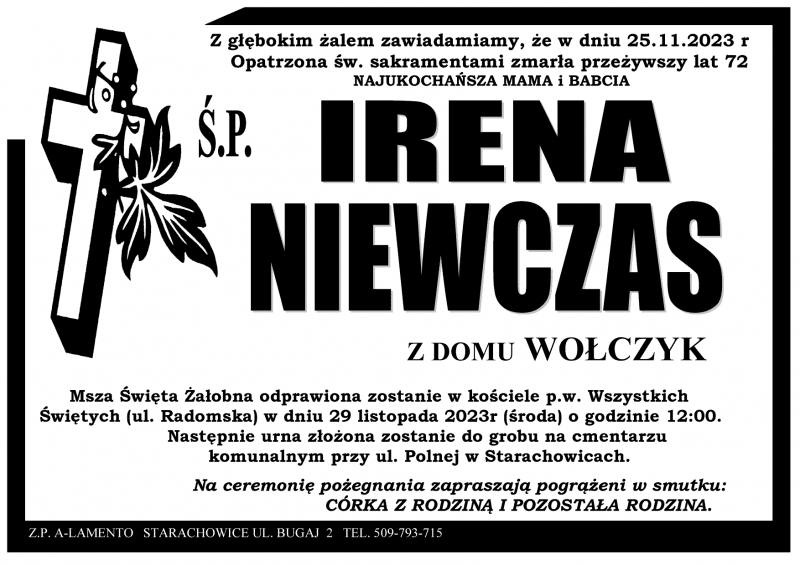 Irena  Niewczas z d. Wołczyk