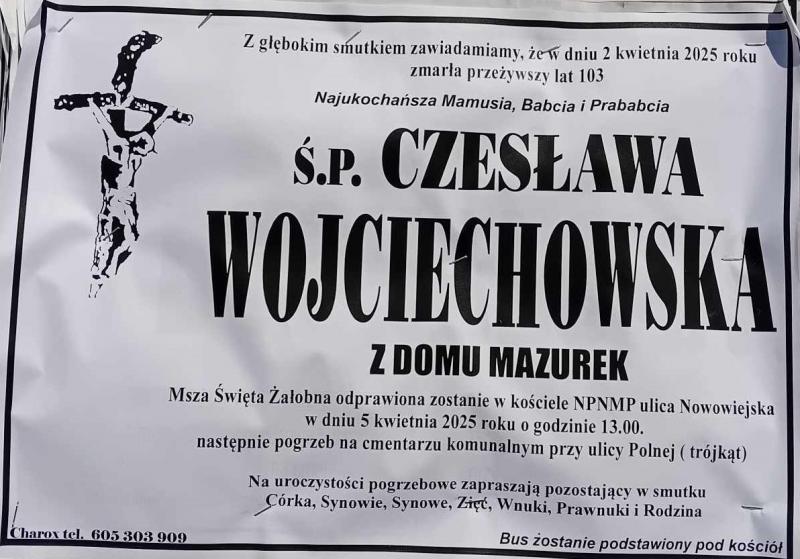 Czesława  Wojciechowska z d. Mazurek