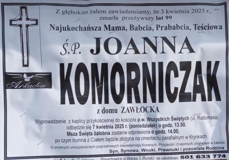 Joanna  Komorniczak z d. Zawłocka