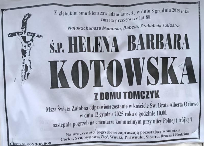 Helena Barbara  Kotowska z d. Tomczyk