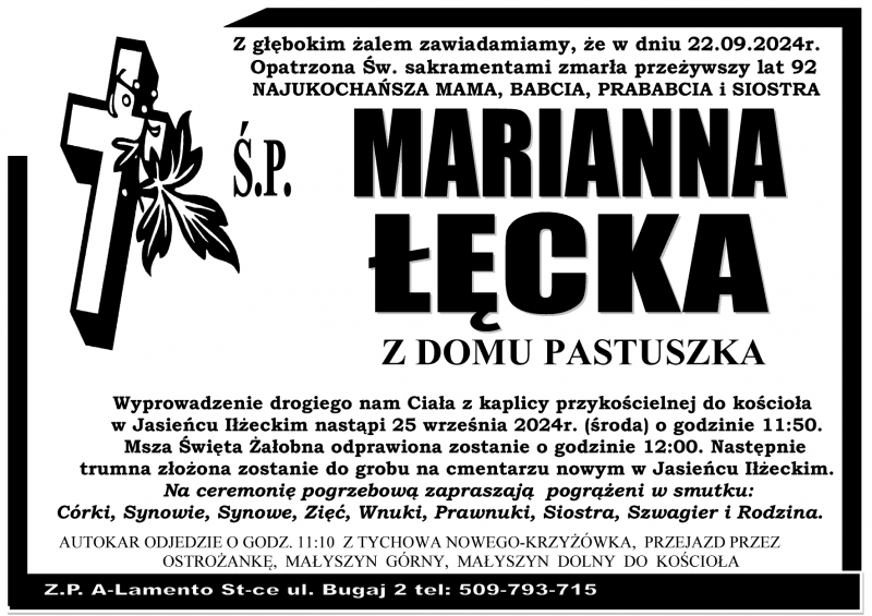 Marianna  Łęcka z d. Pastuszka