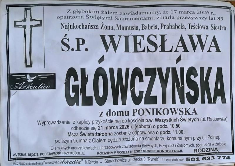 Wiesława  Główczyńska z d. Ponikowska