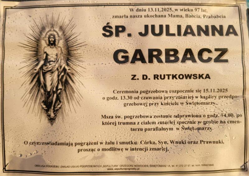 Julianna  Garbacz z d. Rutkowska