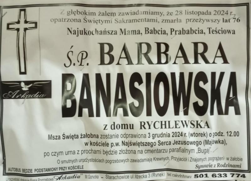 Barbara  Banasiowska z d. Rychlewska