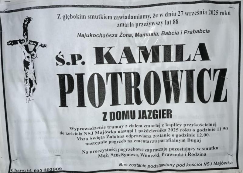 Kamila  Piotrowicz z d. Jazgier