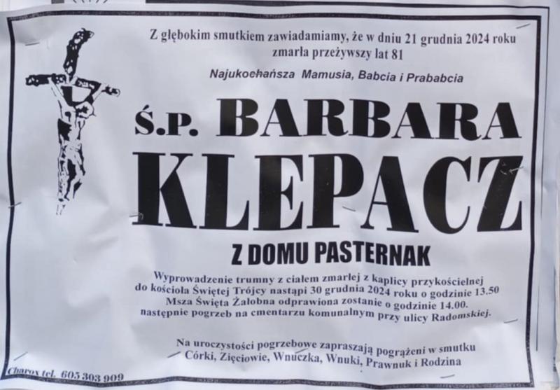 Barbara  Klepacz z d. Pasternak