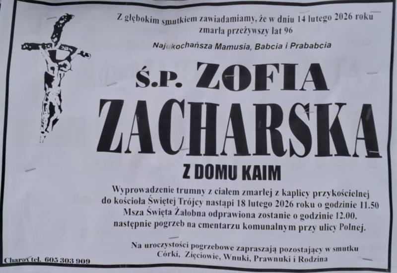 Zofia  Zacharska z d. Kaim