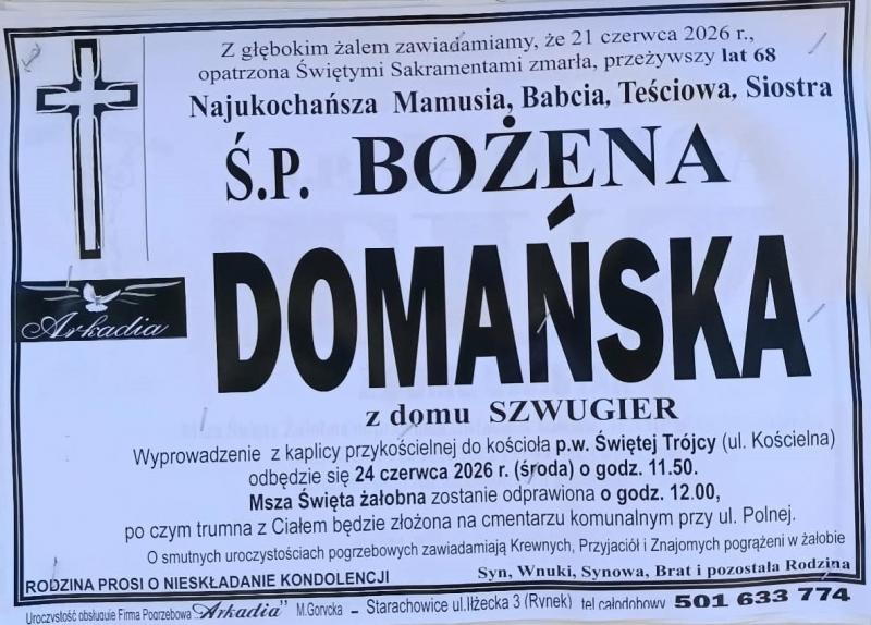 Bożena  Domańska z d. Szwugier