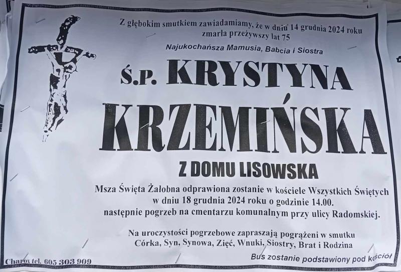 Krystyna  Krzemińska z d. Lisowska