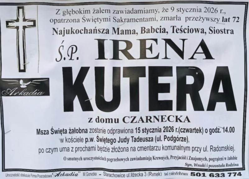 Irena  Kutera z d. Czarnecka
