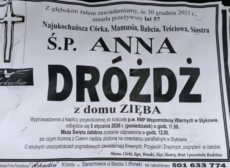 Anna  Dróżdż z d. Zięba
