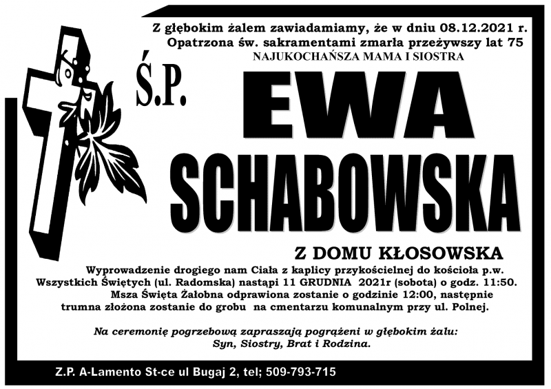 Ewa  Schabowska z d. Kłosowska