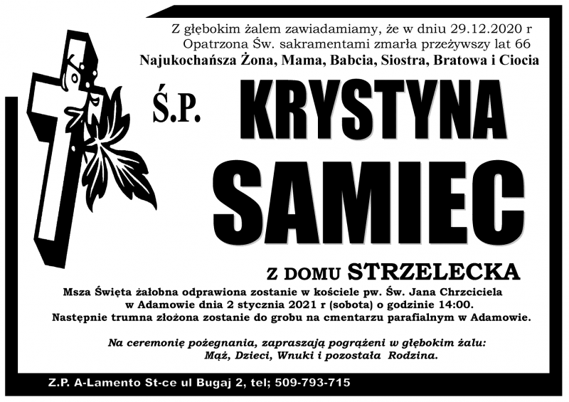 Krystyna Samiec z domu Strzelecka