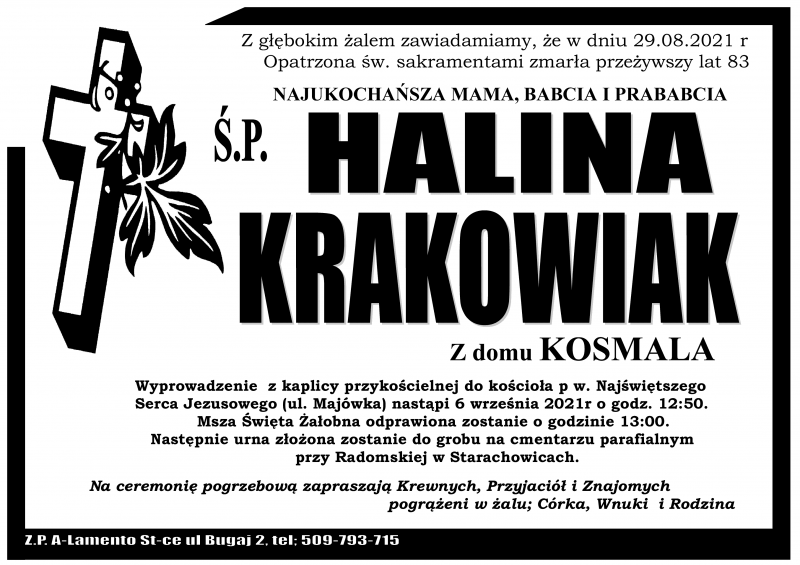Halina Krakowiak z d. Kosmala