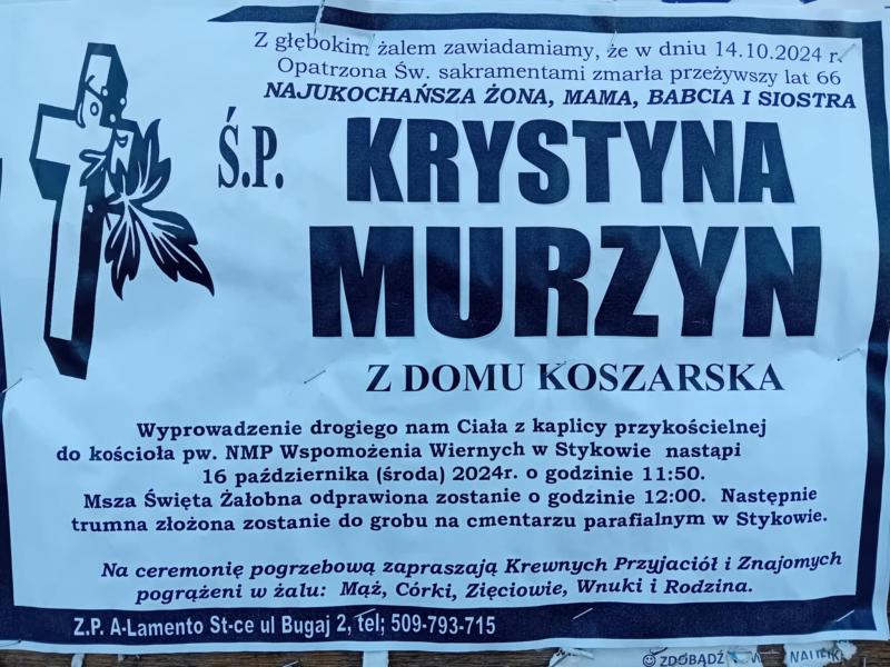 Krystyna  Murzyn z d. Koszarska