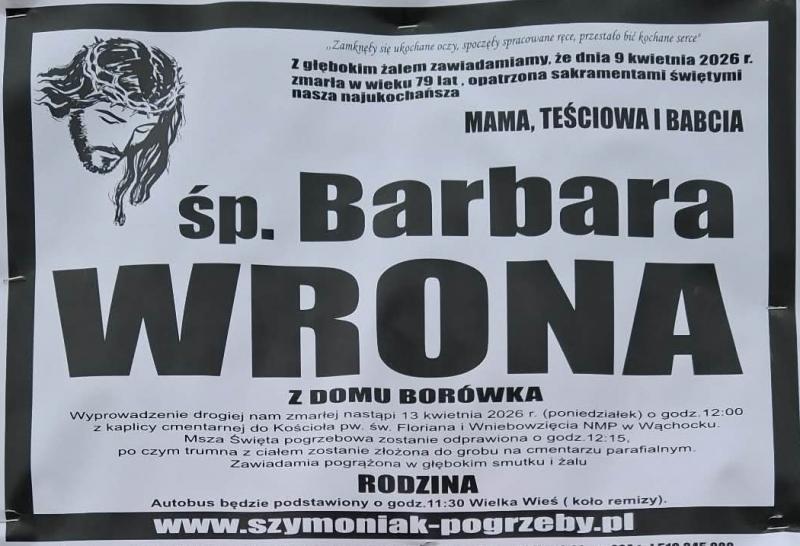Barbara  Wrona z d. Borówka