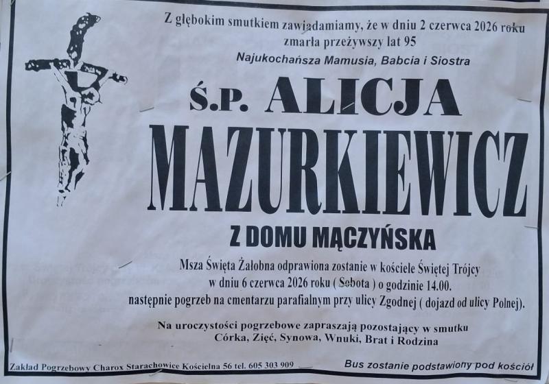 Alicja  Mazurkiewicz z d. Mączyńska
